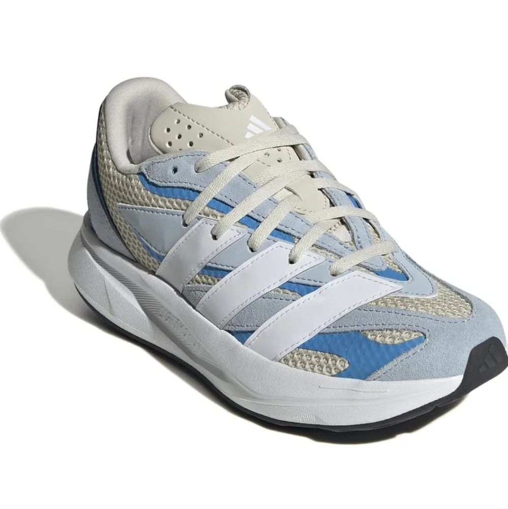 adidas Boys Lightblaze Running Sneakers Shoes - Off White And Blue